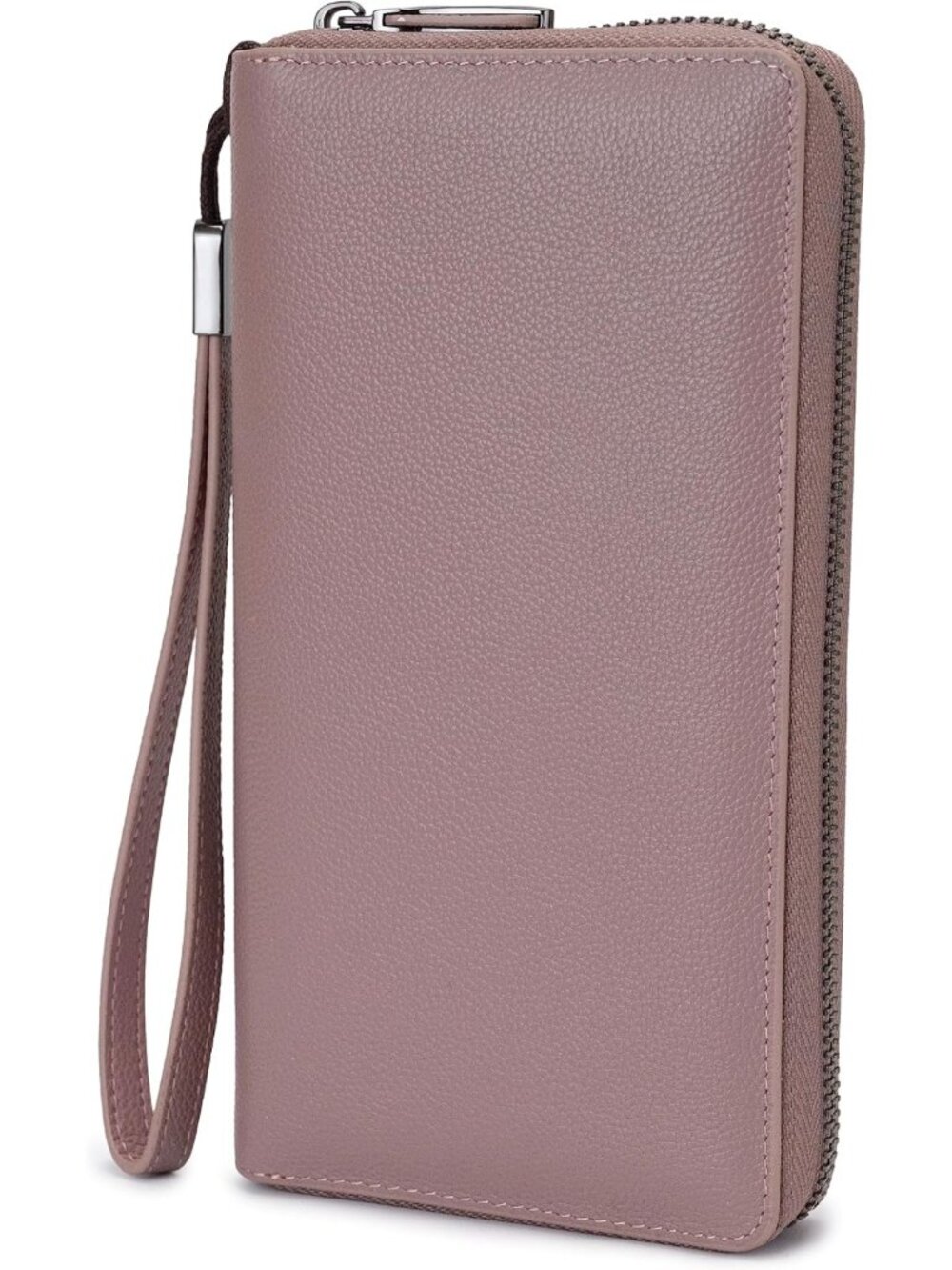 Large Capacity RFID Blocking Leather Wallet Clutch for Women - Travel Wristlet